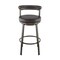 Armen Living Neura Swivel Counter or Bar Stool in Mocha Finish with Brown Faux Leather 840254333505 - alternate 2